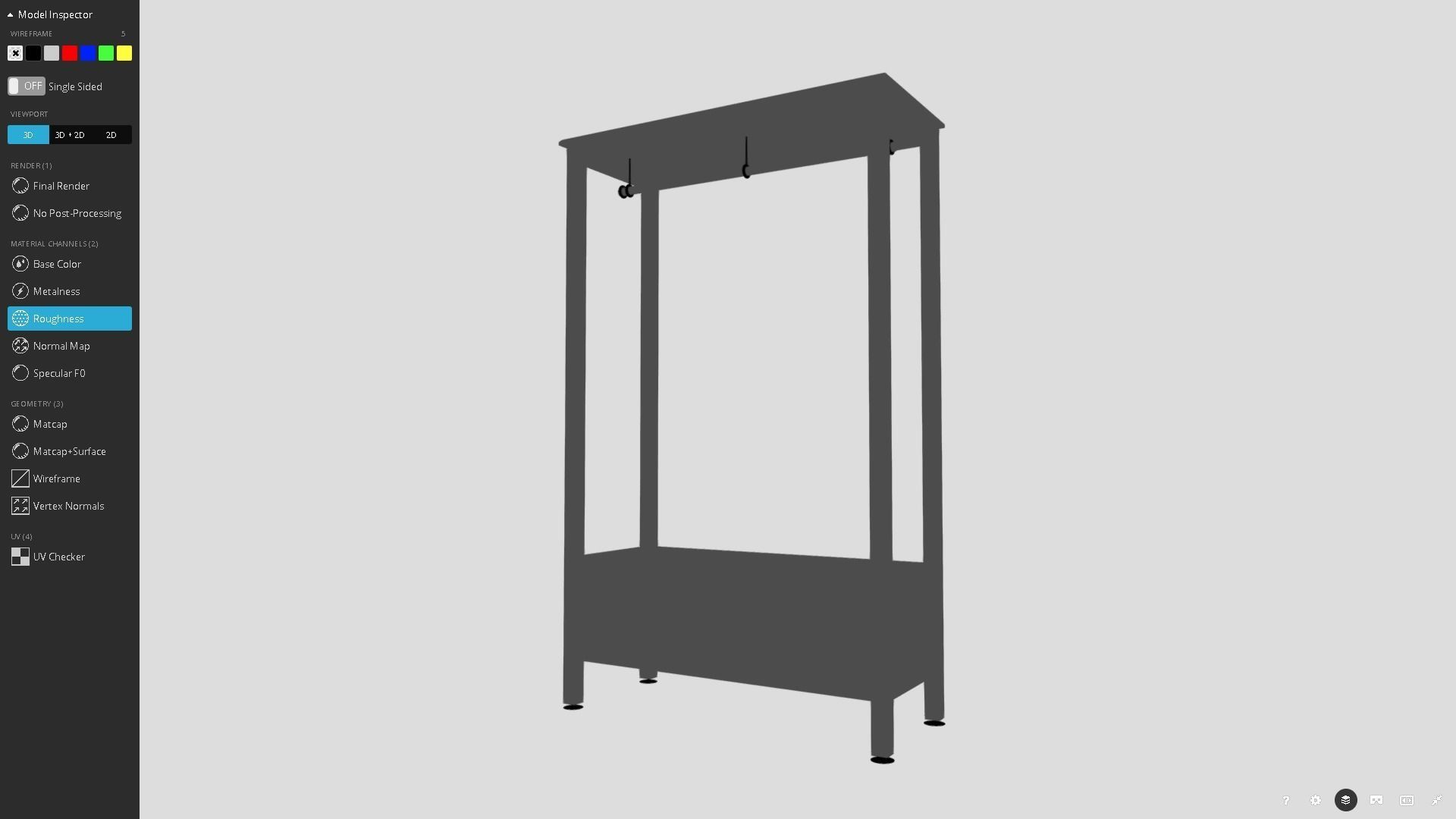 Open Wardrobe Low-poly 3D model_11