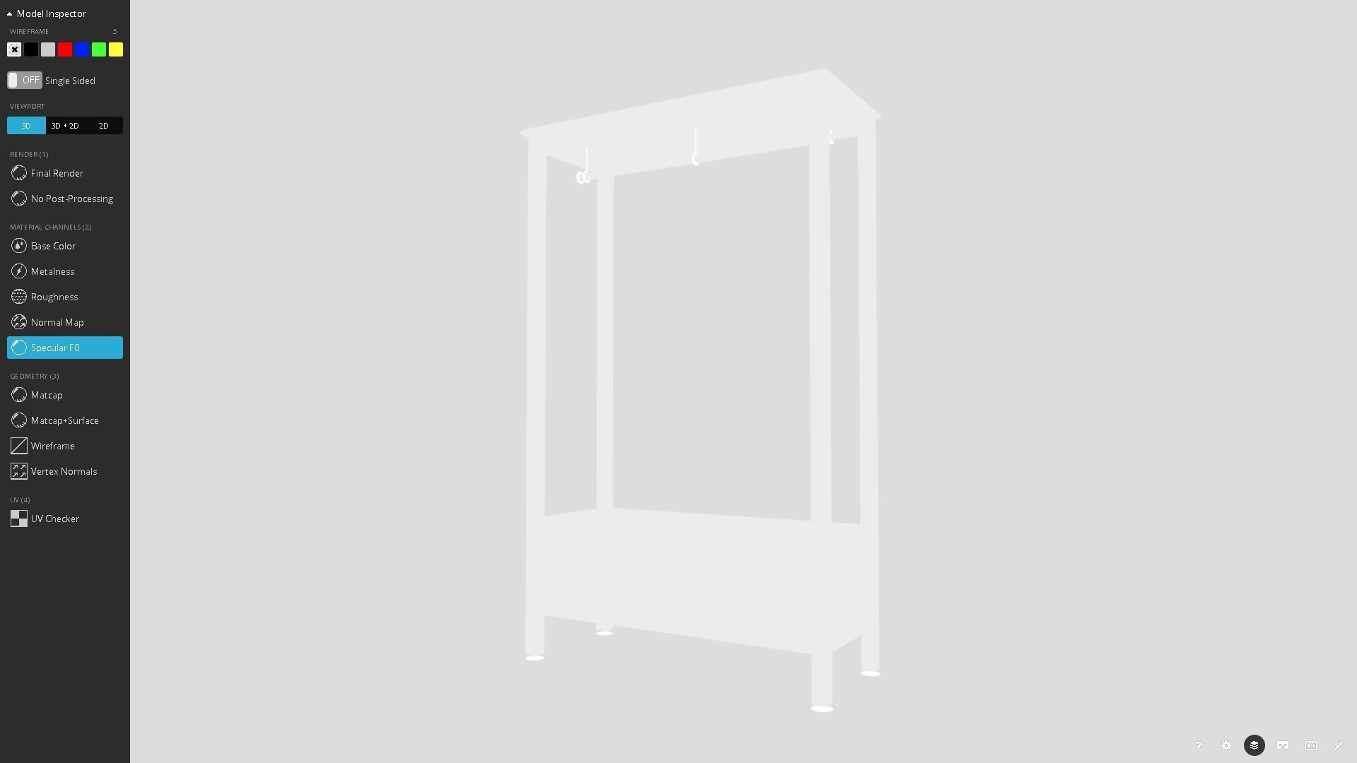 Open Wardrobe Low-poly 3D model_10