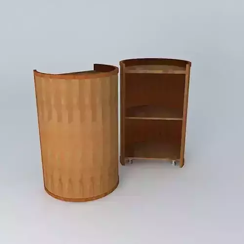 Podium two wooden cylinders