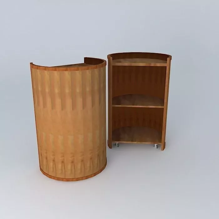 Podium two wooden cylinders Free 3D model
