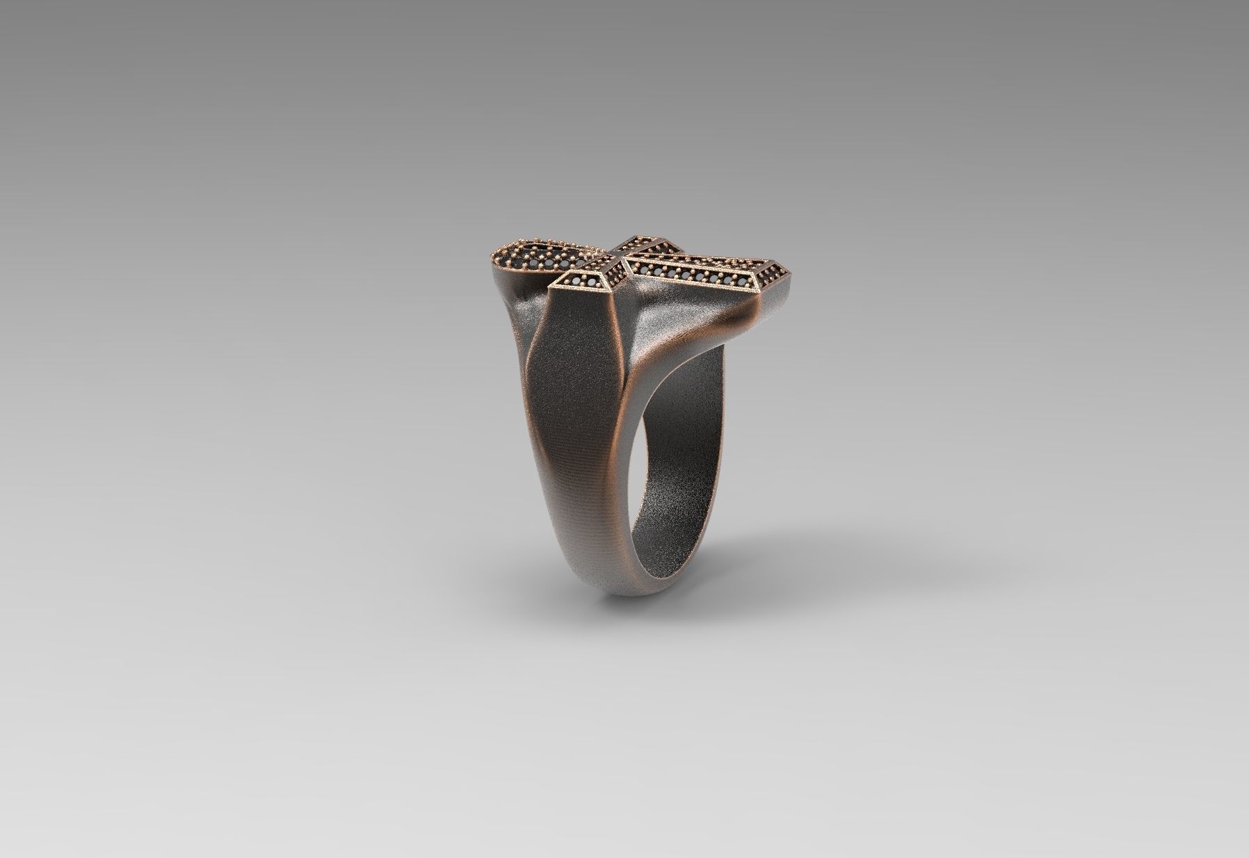 Ankh Cross Ring 3D print model_10