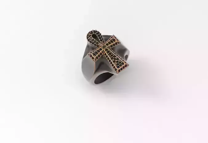 Ankh Cross Ring