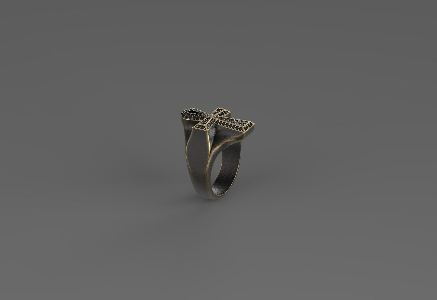 Ankh Cross Ring 3D print model_1