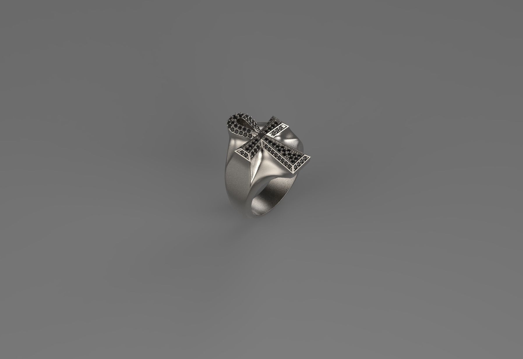 Ankh Cross Ring 3D print model_7
