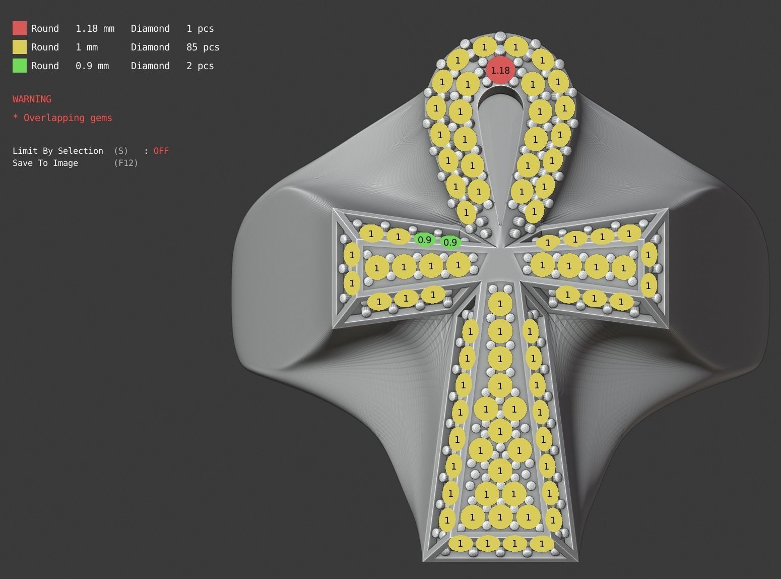 Ankh Cross Ring 3D print model_11