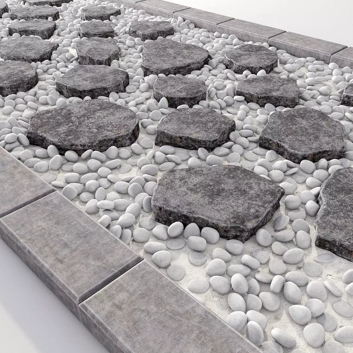 Stone mound with slabs 3D model_0