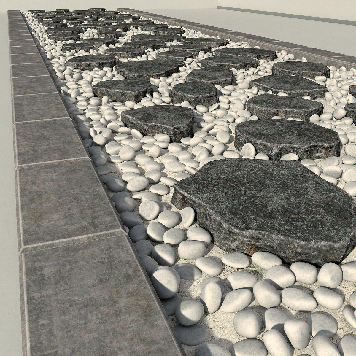 Stone mound with slabs 3D model_4