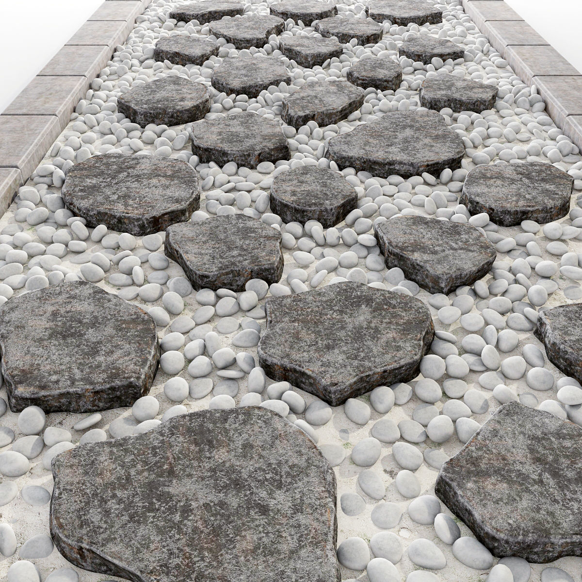Stone mound with slabs 3D model_2