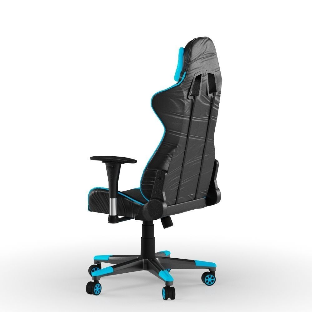 PC Gamer Chair Blue Hero 3D model_8