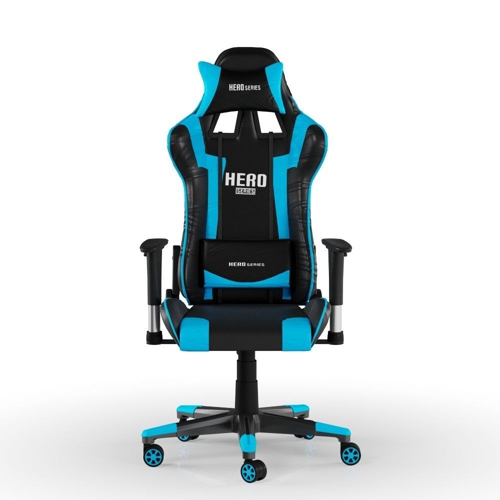 PC Gamer Chair Blue Hero 3D model_1