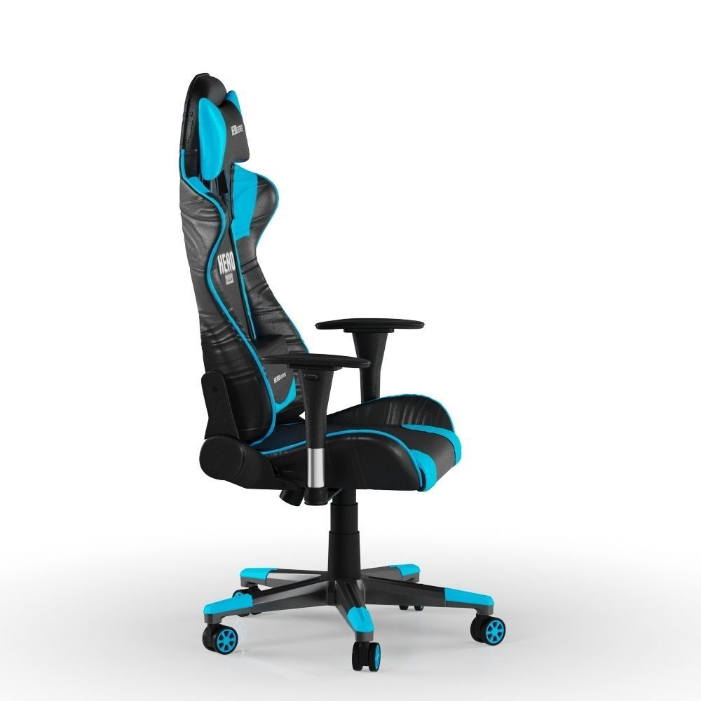 PC Gamer Chair Blue Hero 3D model_3
