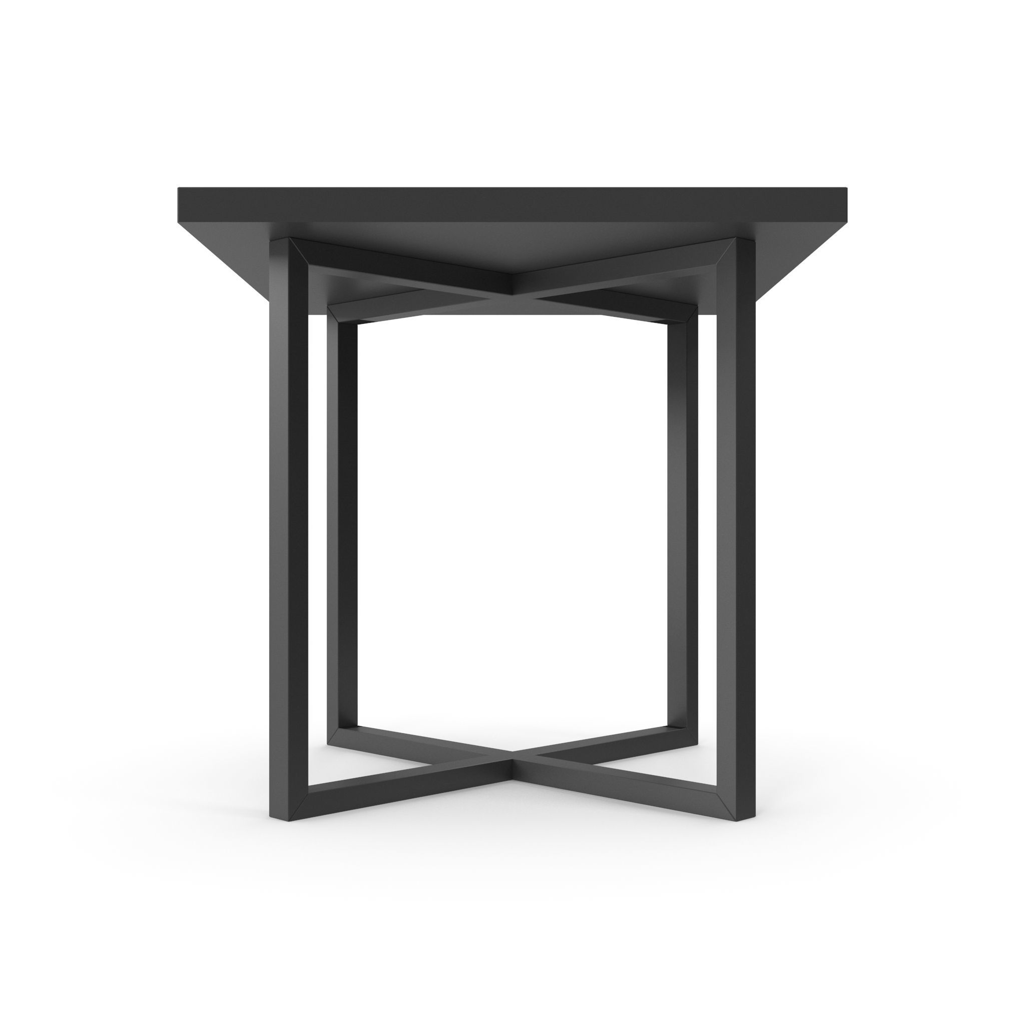 Table black metall and beige top 3D model_3