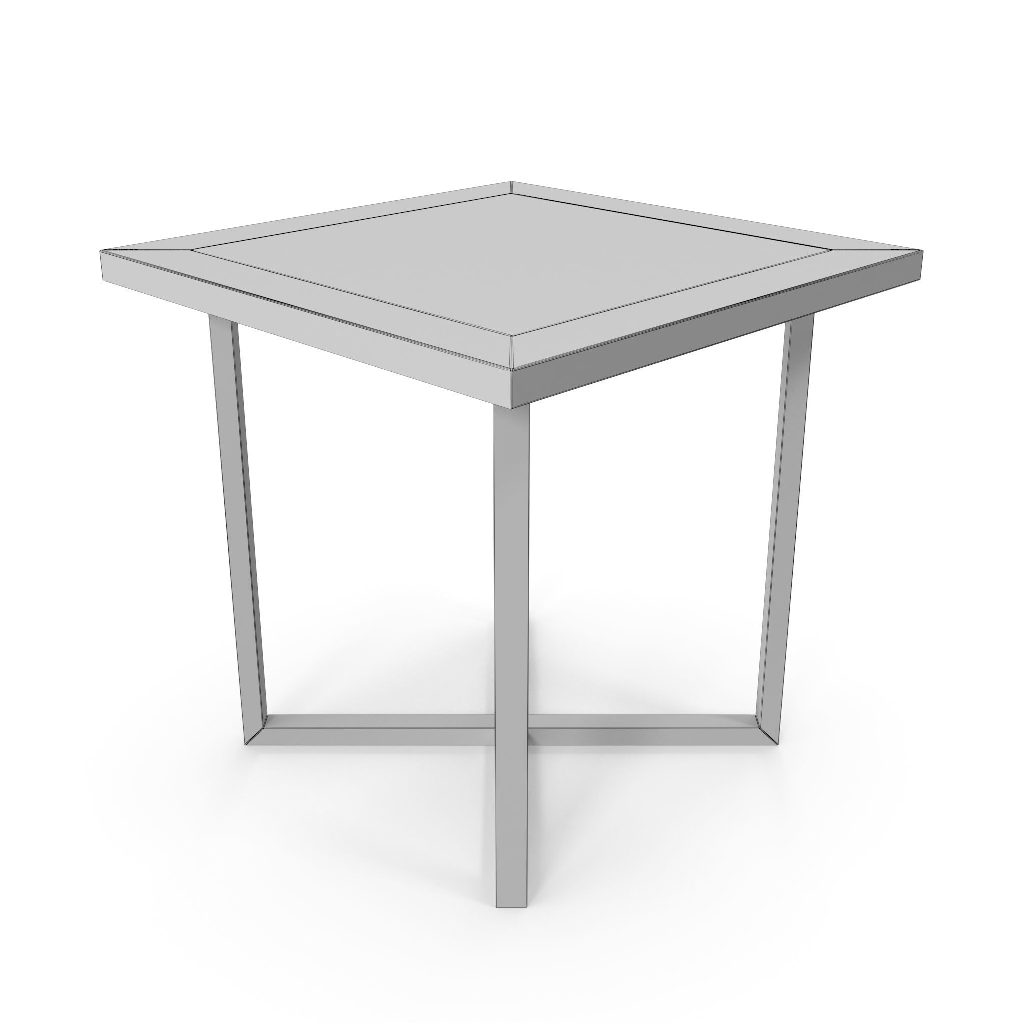 Table black metall and beige top 3D model_6