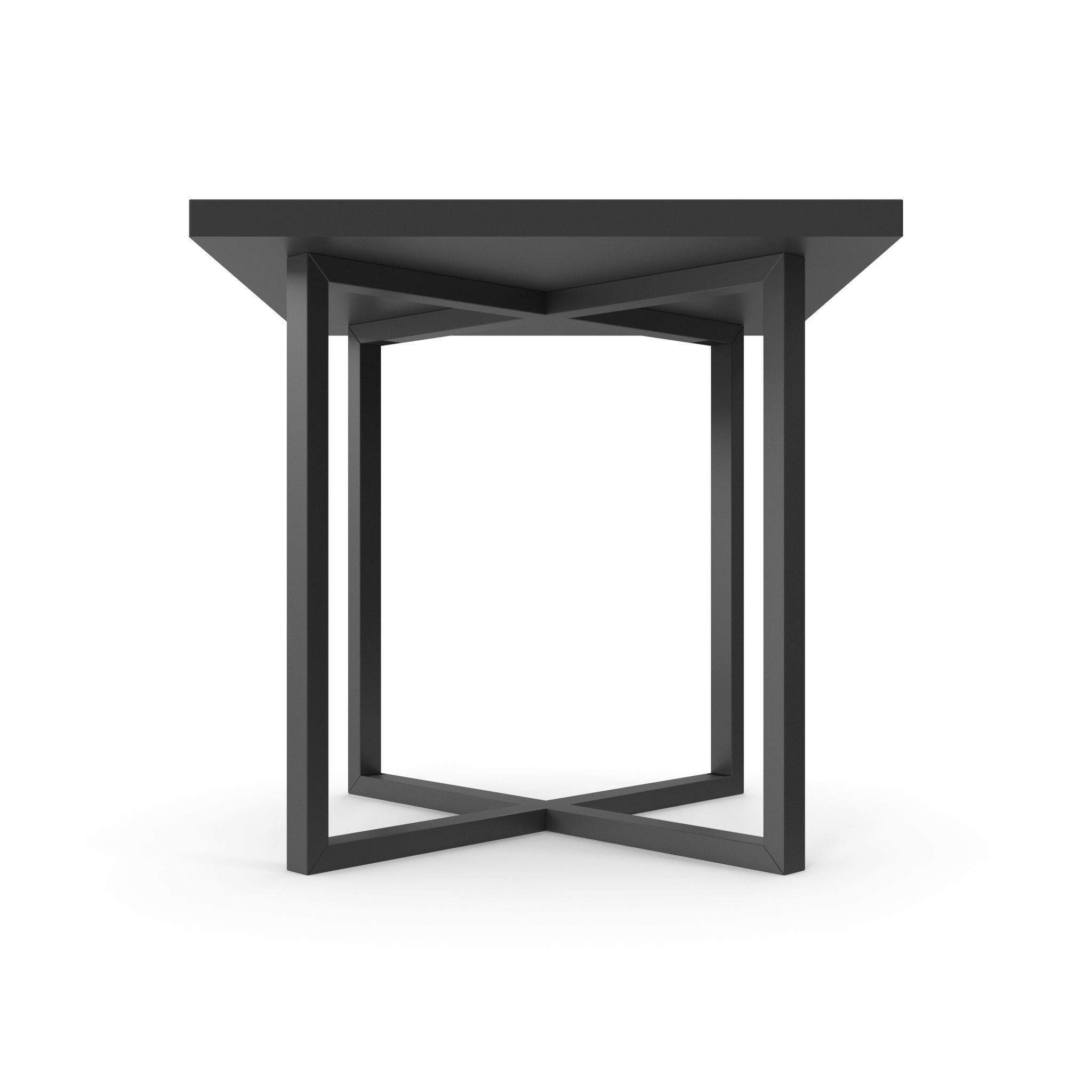 Table black metall and beige top 3D model_2