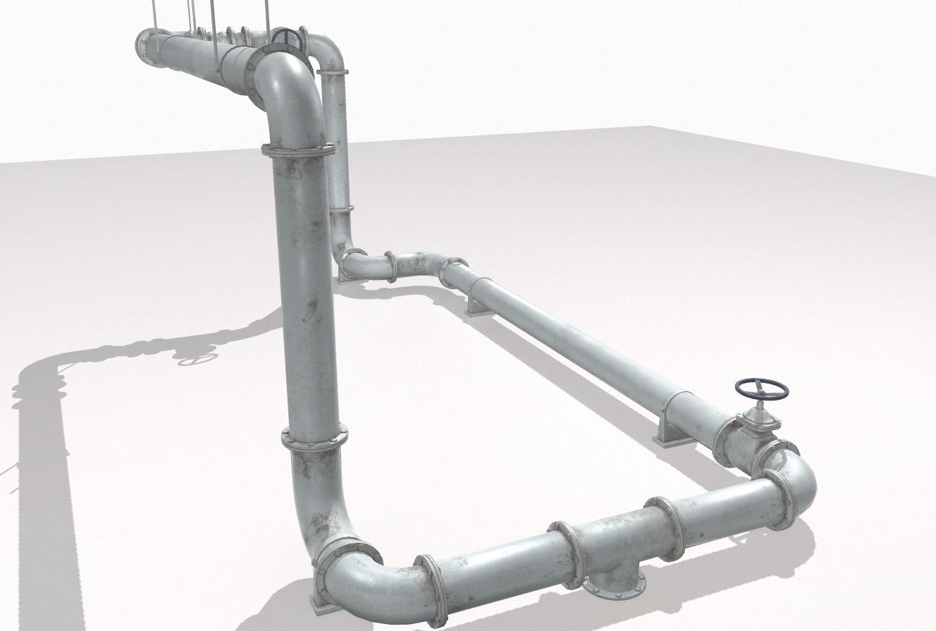 Modular pipes pack 5 Low-poly 3D model_3