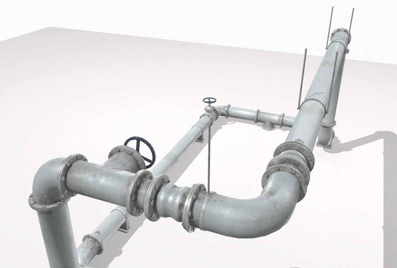 Modular pipes pack 5 Low-poly 3D model_4