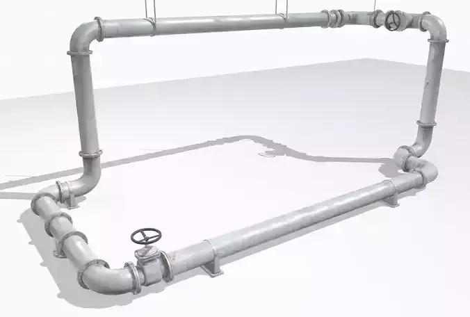 Modular pipes pack 5 Low-poly 3D model