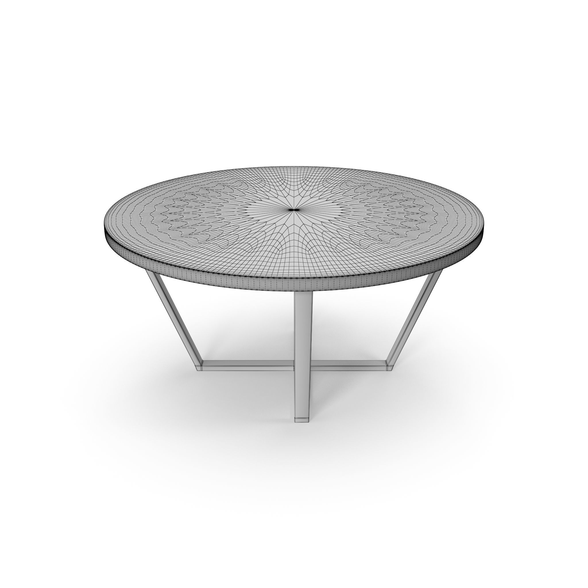 Table 3 black metall and white circle top model 3D model_6