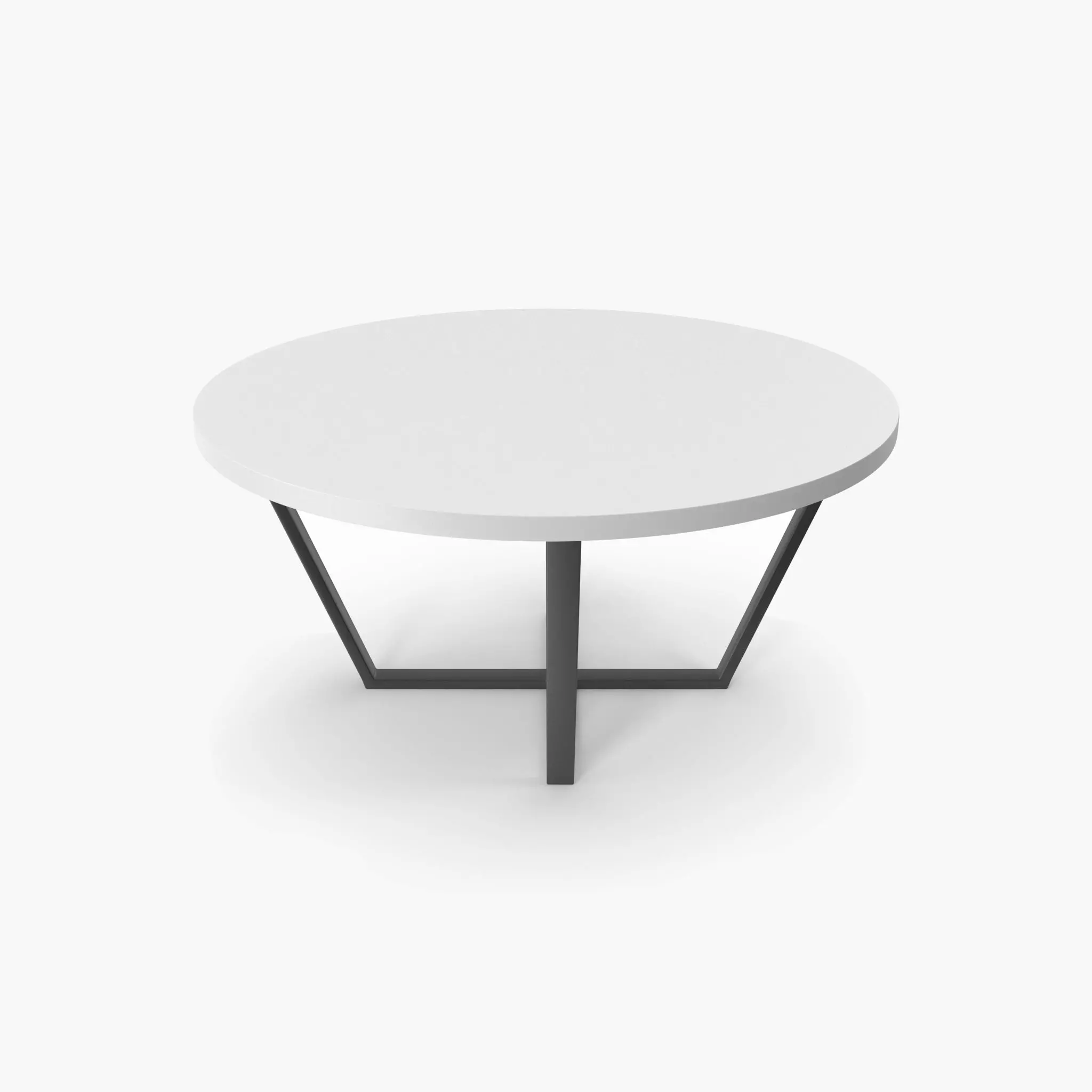 Table 3 black metall and white circle top model 3D model_0