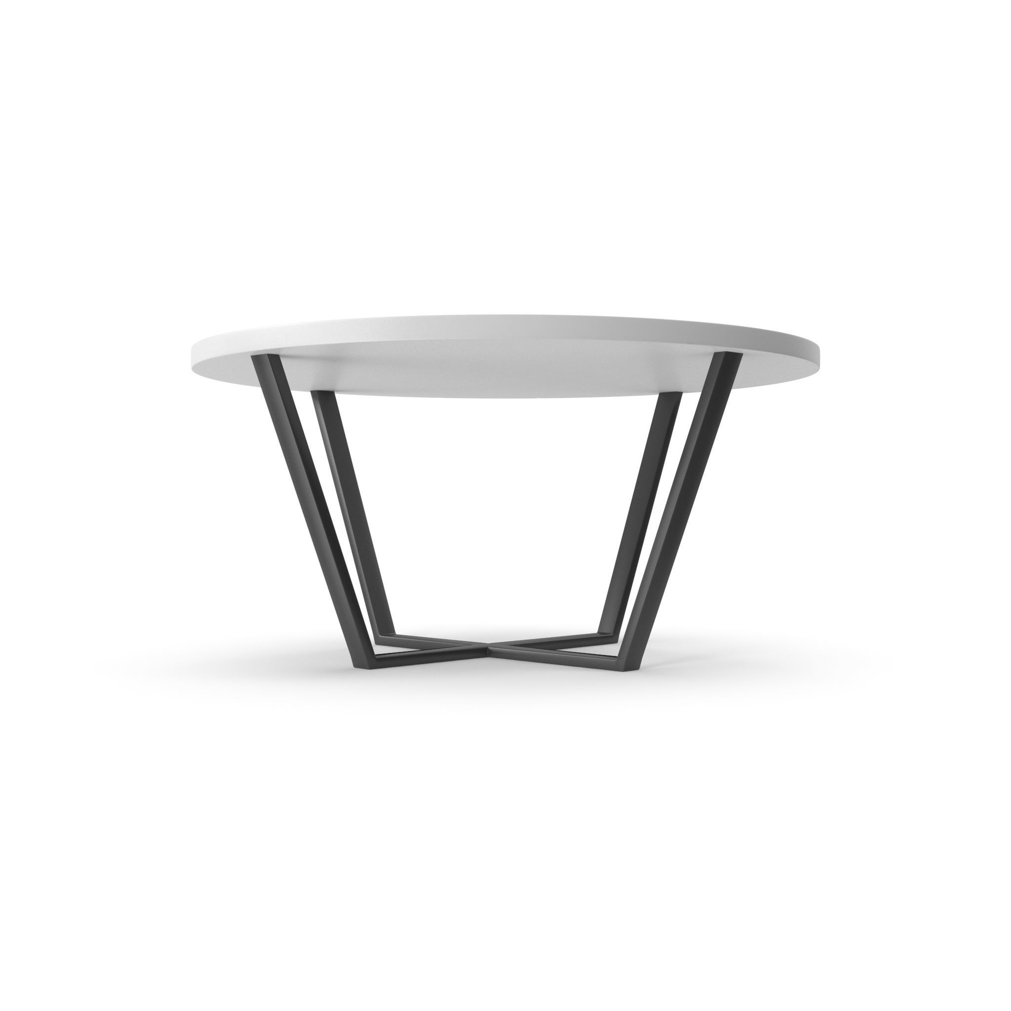 Table 3 black metall and white circle top model 3D model_3