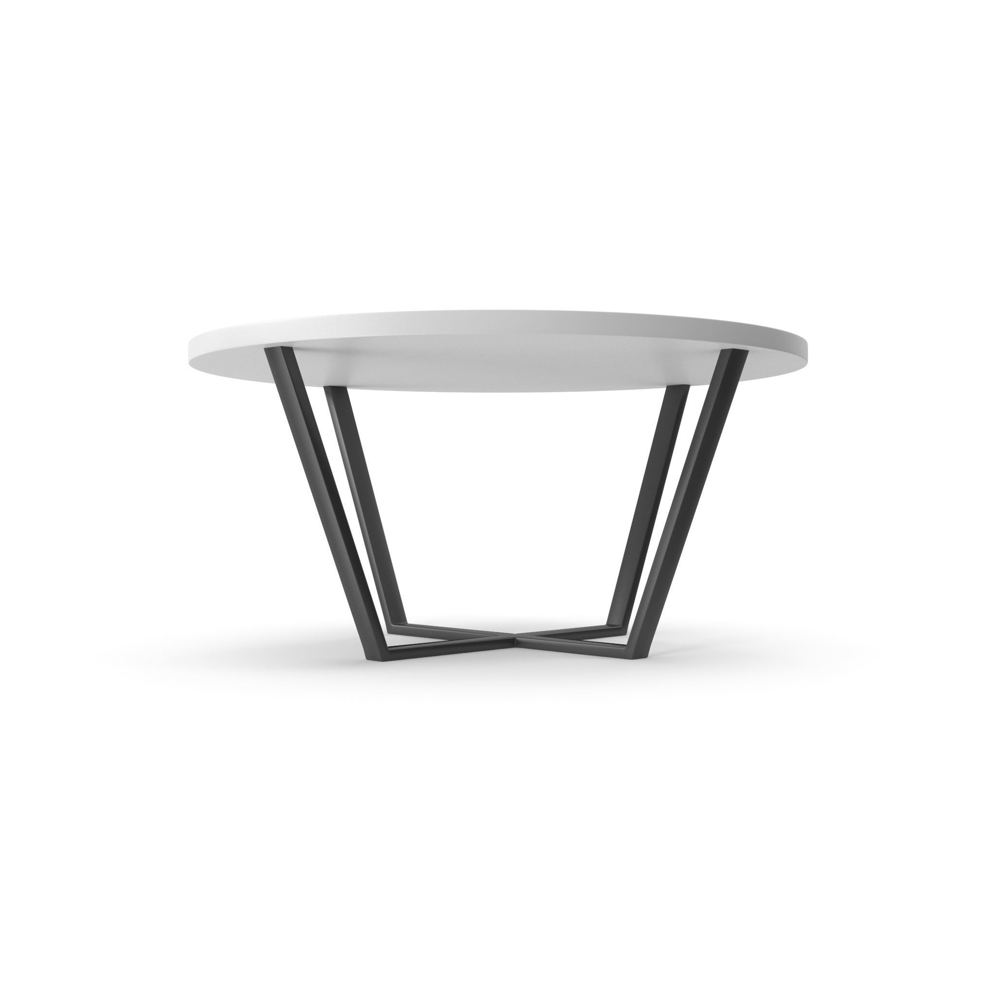 Table 3 black metall and white circle top model 3D model_2