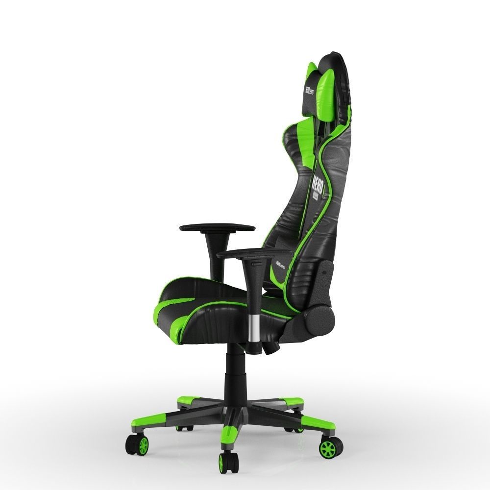 PC Gamer Chair Green Hero 3D model_7