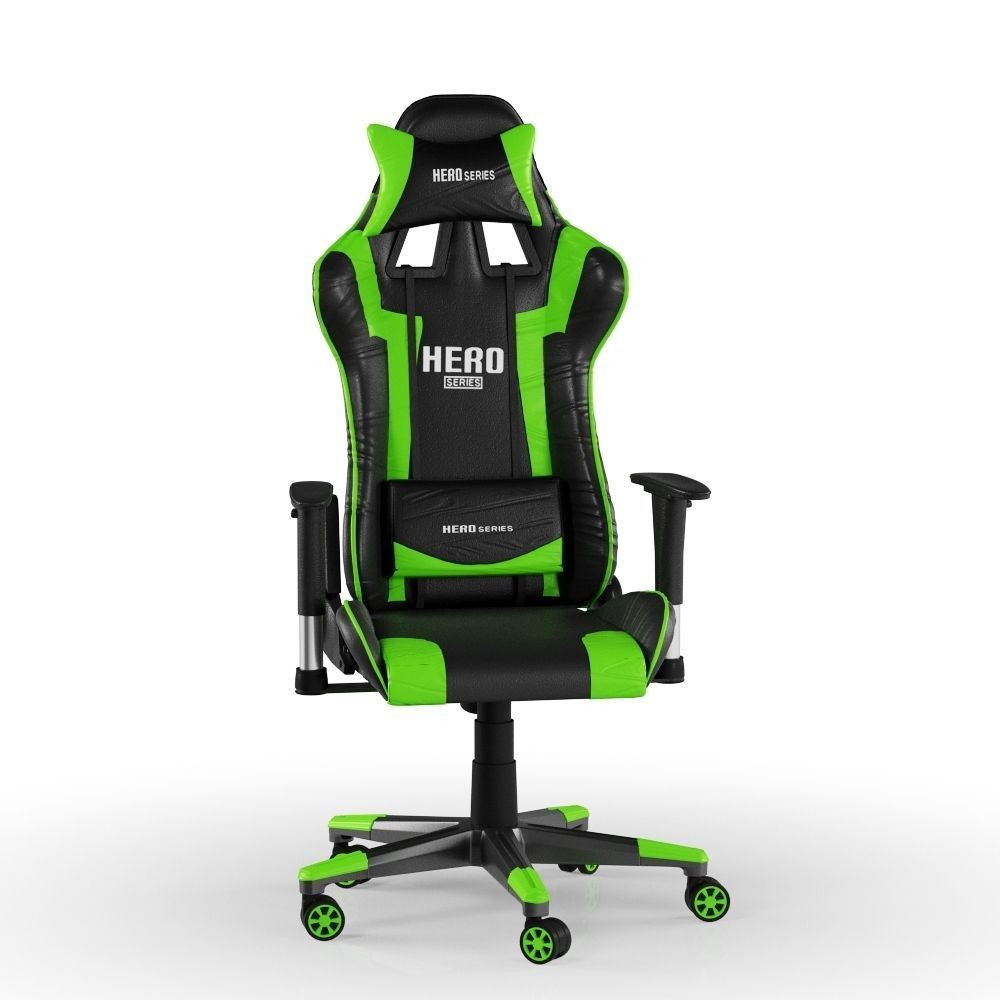 PC Gamer Chair Green Hero 3D model_2