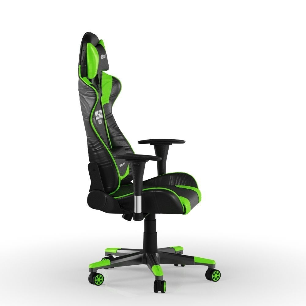 PC Gamer Chair Green Hero 3D model_3