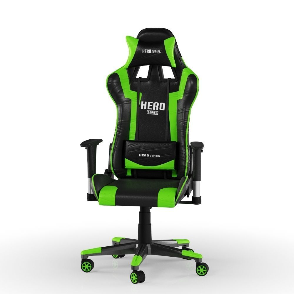 PC Gamer Chair Green Hero 3D model_9
