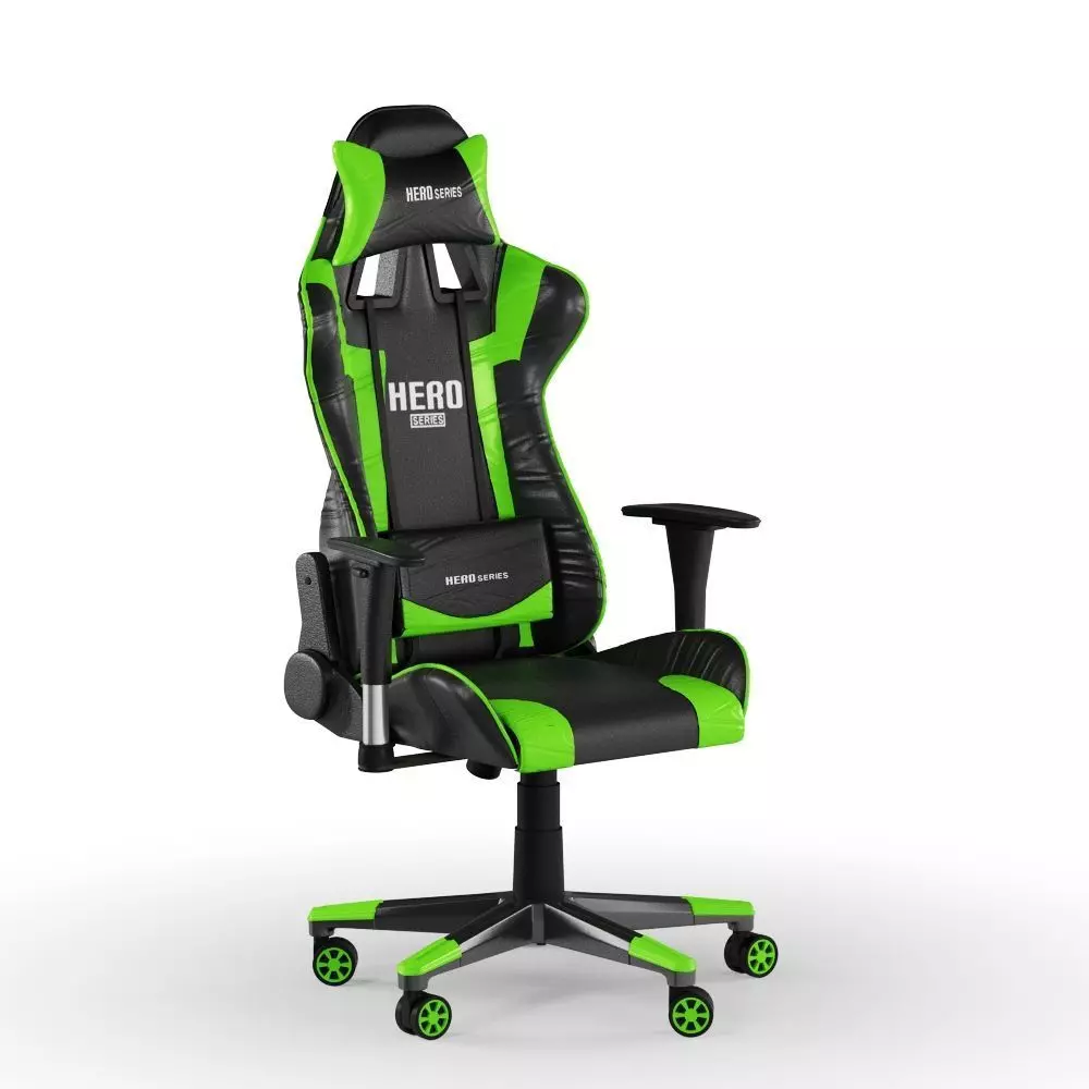 PC Gamer Chair Green Hero 3D model_0