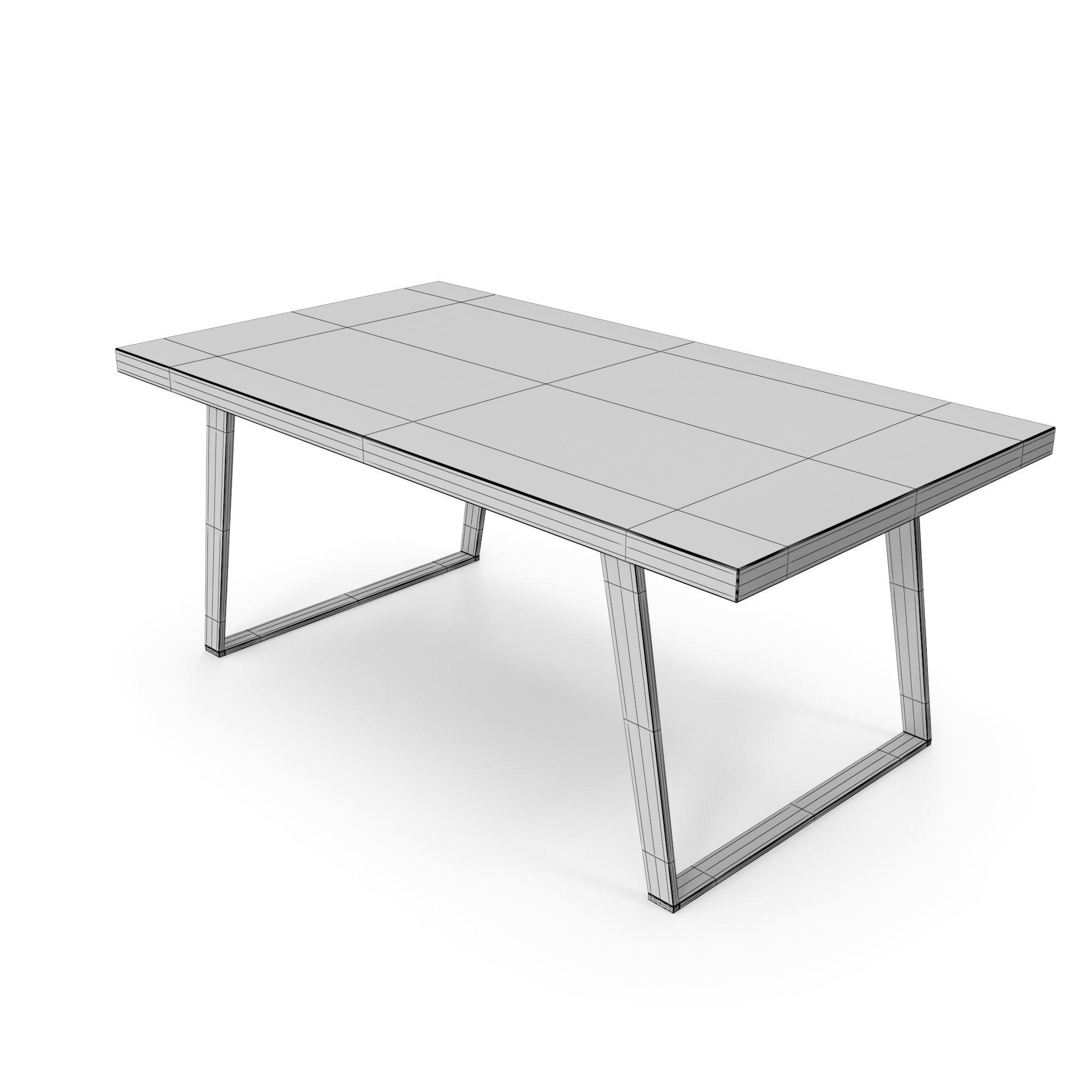 Table 4 black white circle top model 3D model_7