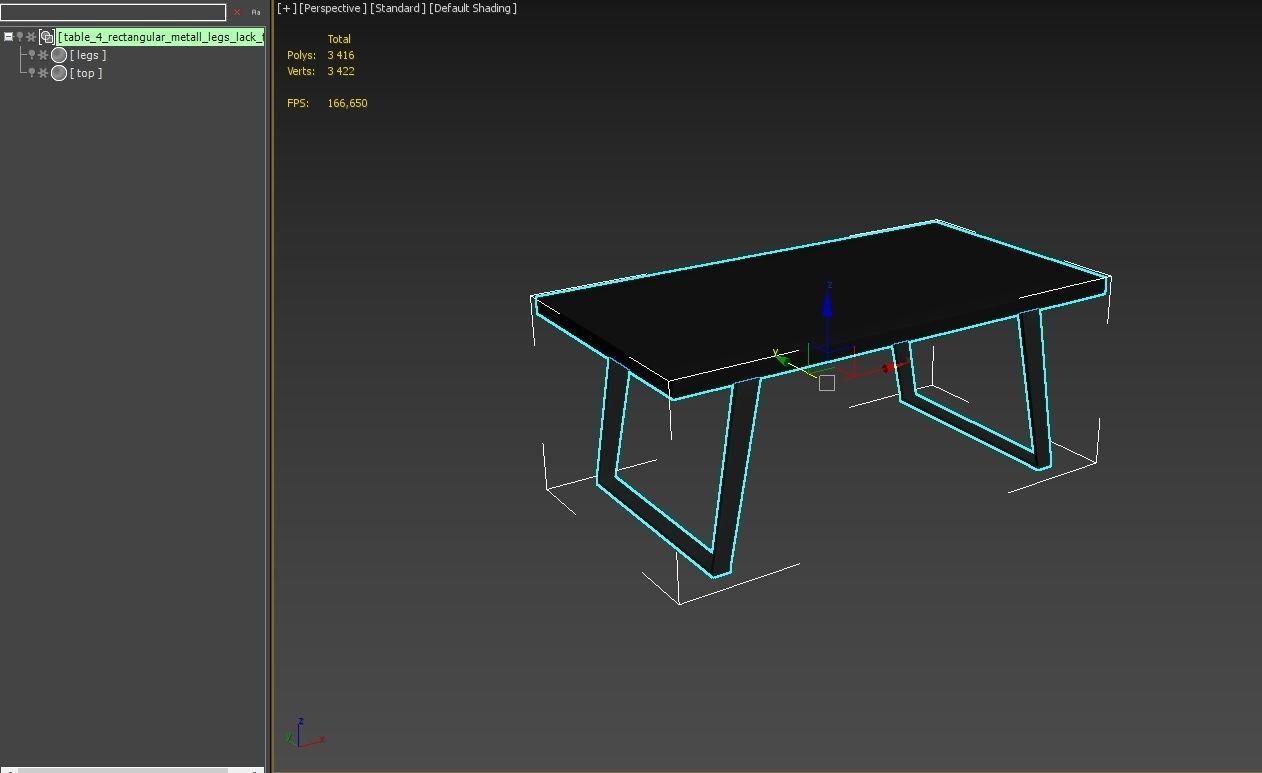 Table 4 black white circle top model 3D model_1