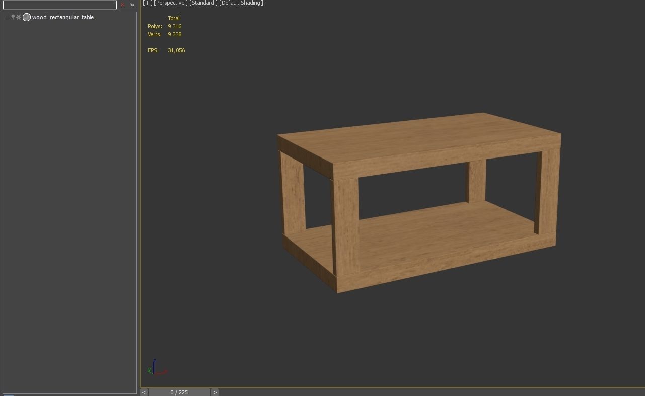 Table 5 wood eat coffee rectangular model 3D model_5