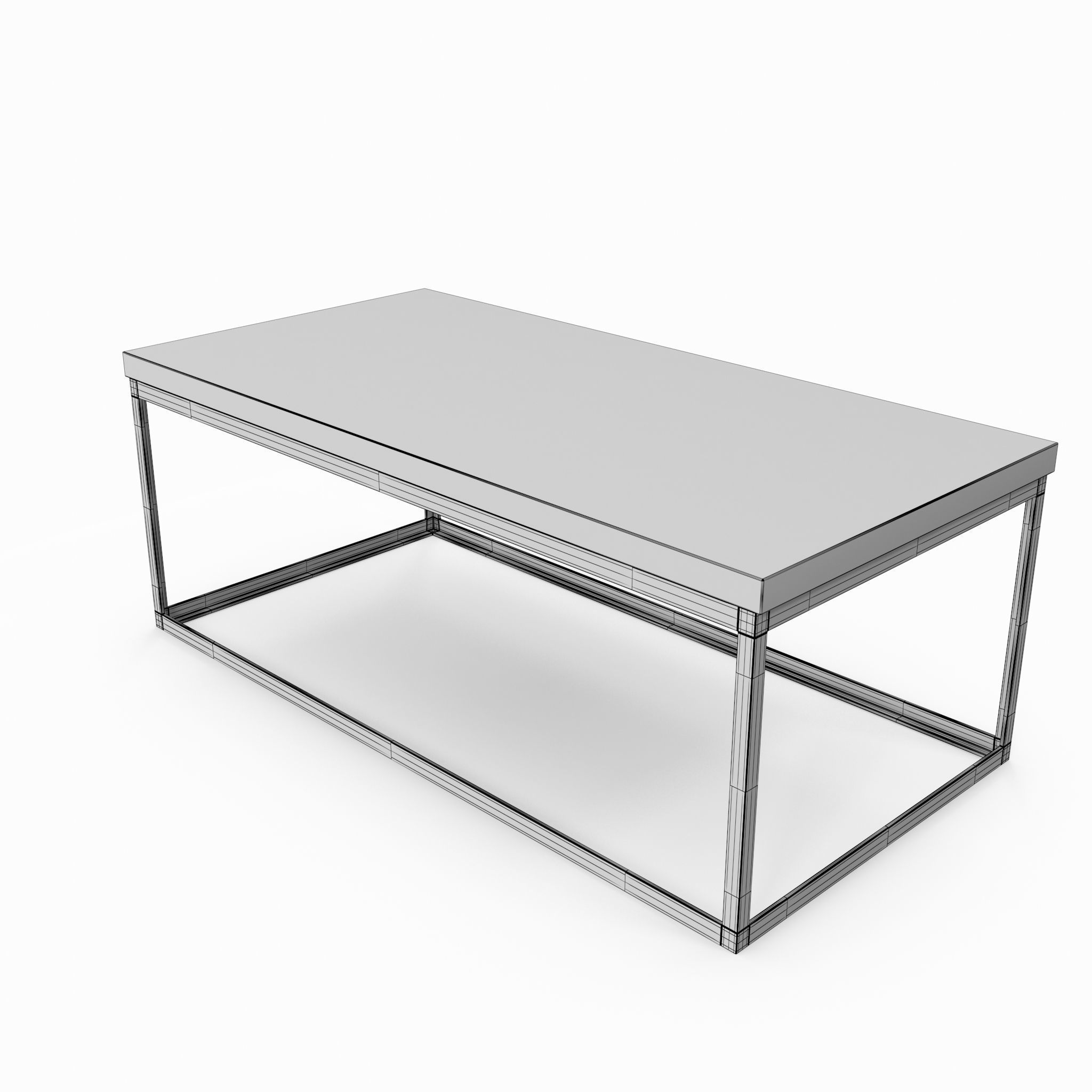 Table 6 rectangular metal black top model 3D model_5