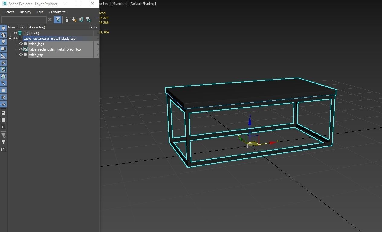 Table 6 rectangular metal black top model 3D model_6