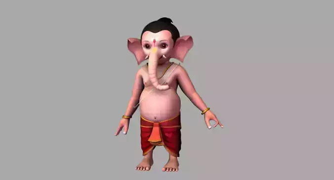 god bala ganesha 3d model