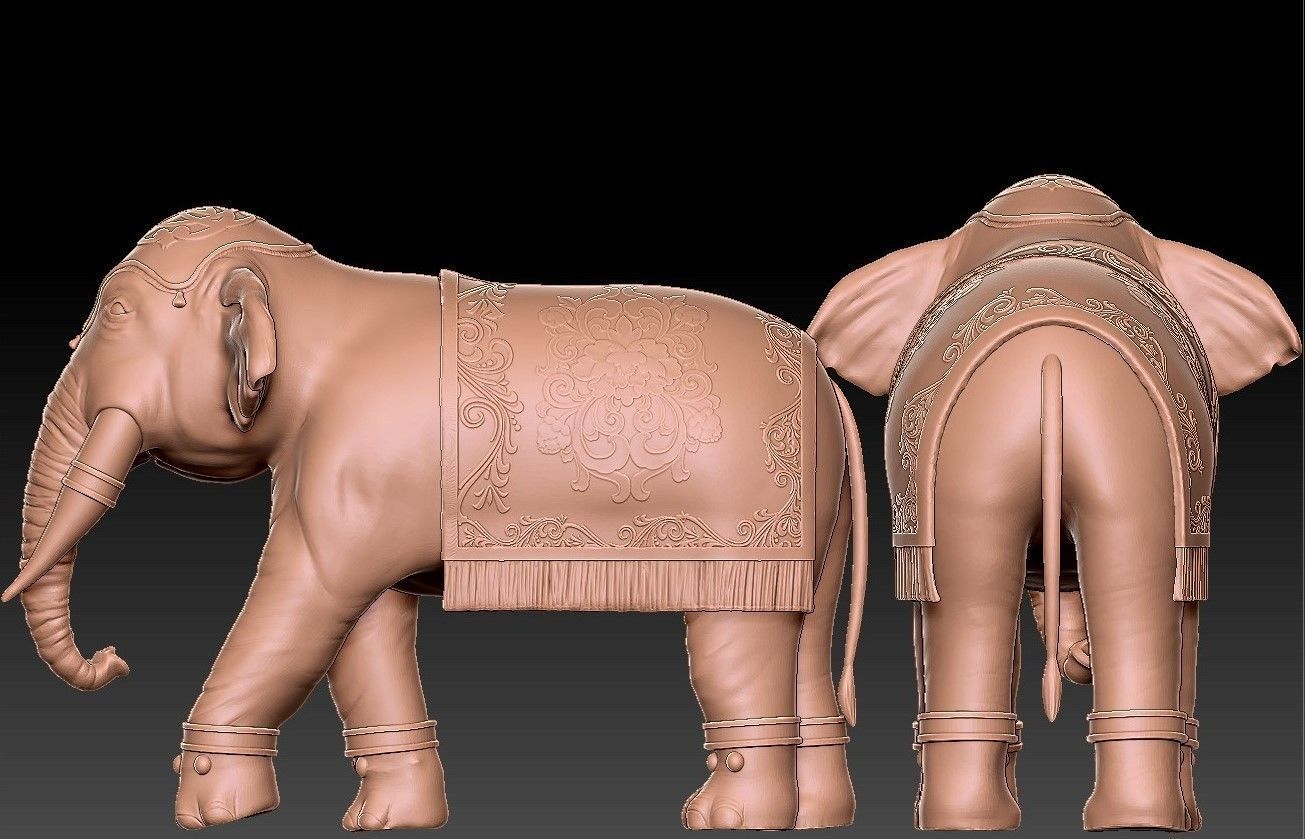 Elephant India 3D print model_2