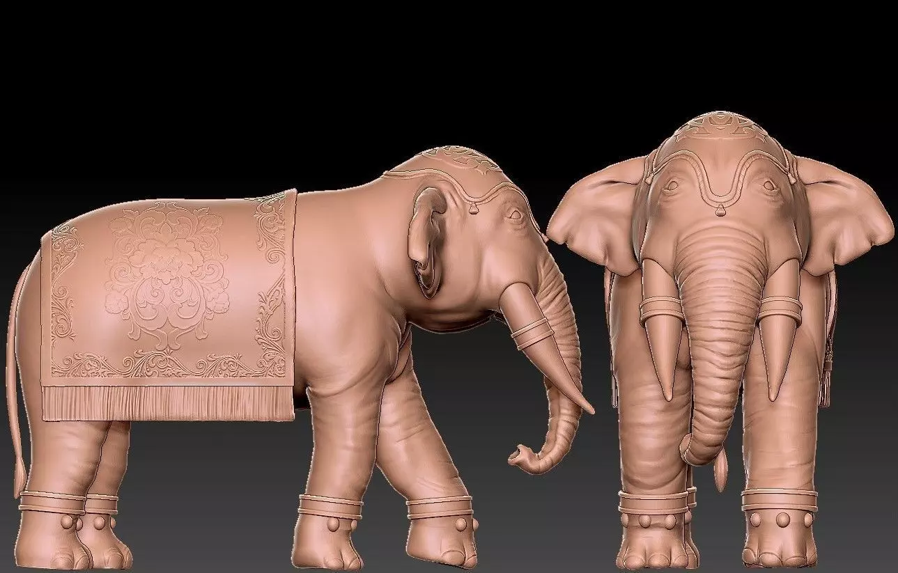 Elephant India 3D print model_0