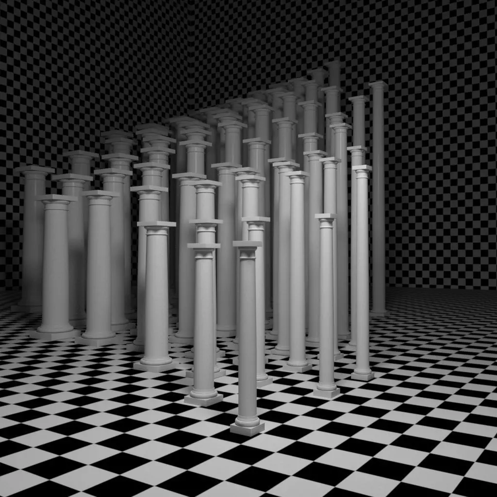 Round Tapered Columns 3D model_0