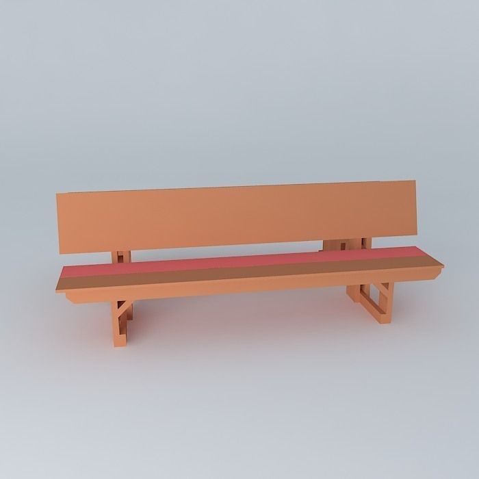 Bench Desk Picnic Table Free 3D model_2