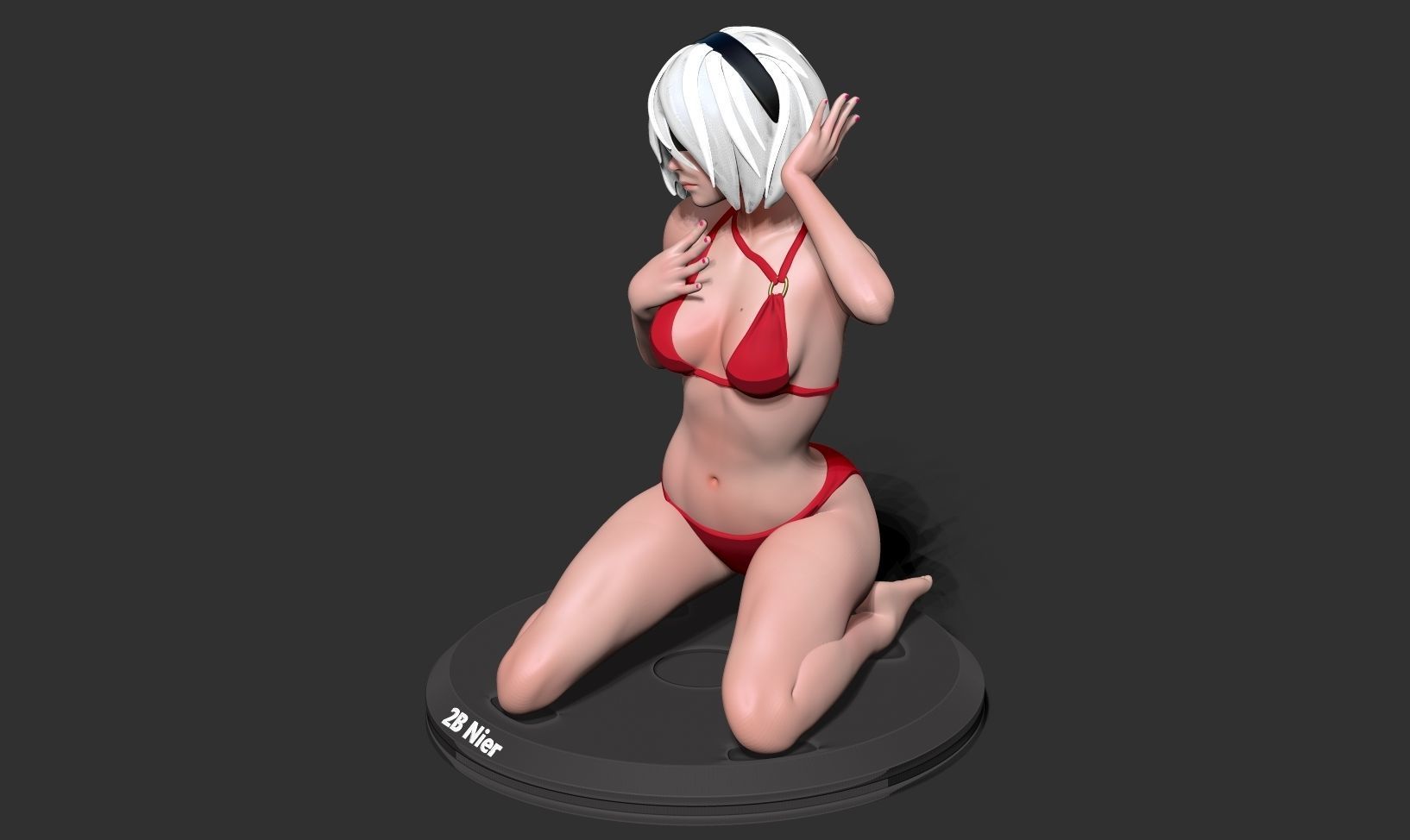 Nier 2B - listen to breath of life 3D print model_15
