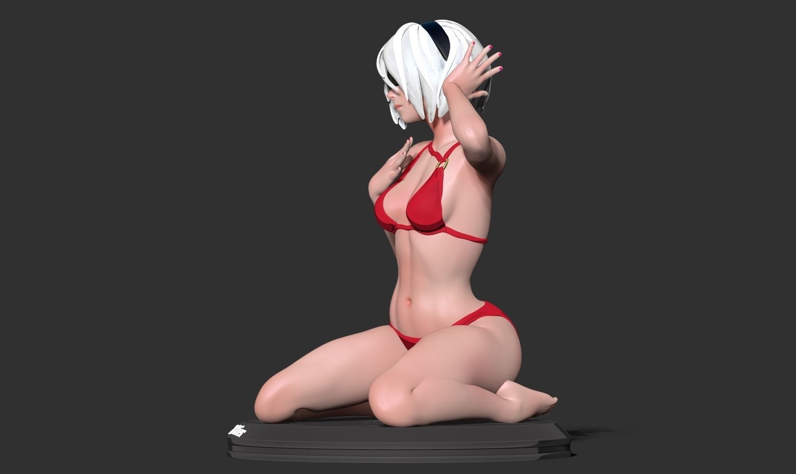 Nier 2B - listen to breath of life 3D print model_10