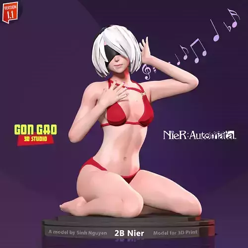 Nier 2B - listen to breath of life 3D print model