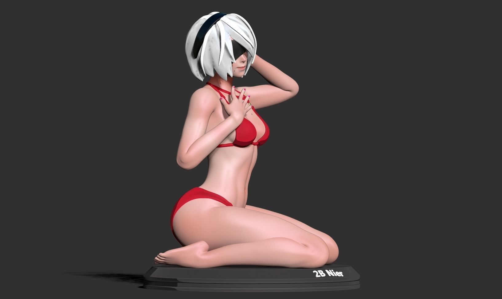 Nier 2B - listen to breath of life 3D print model_12