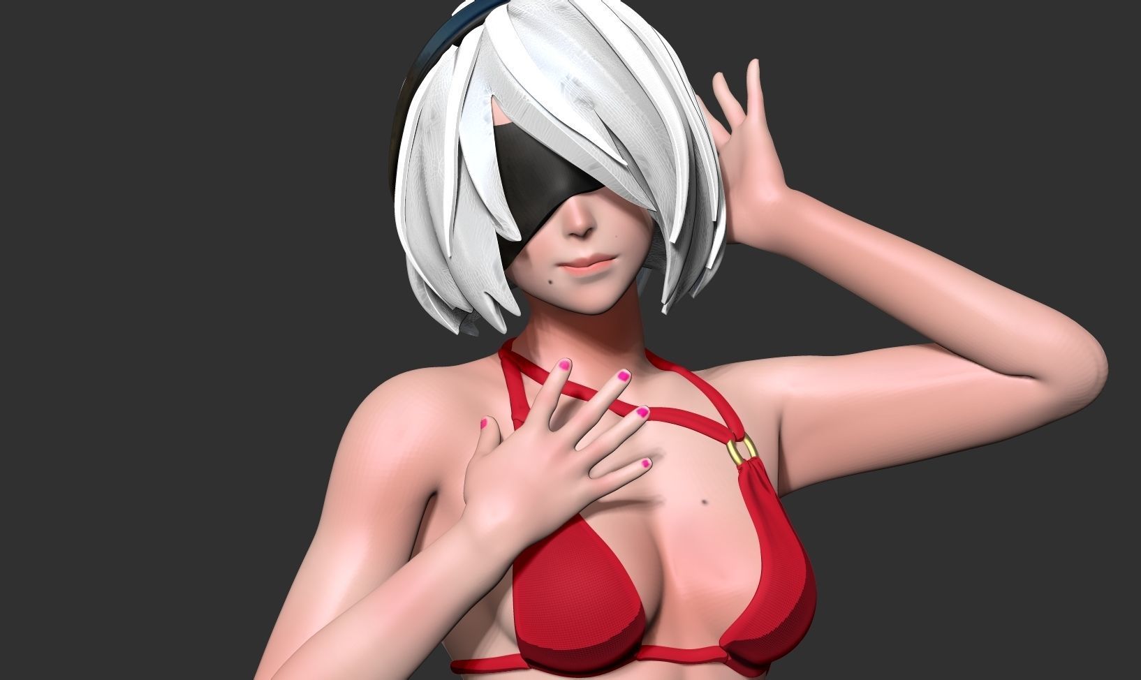 Nier 2B - listen to breath of life 3D print model_13