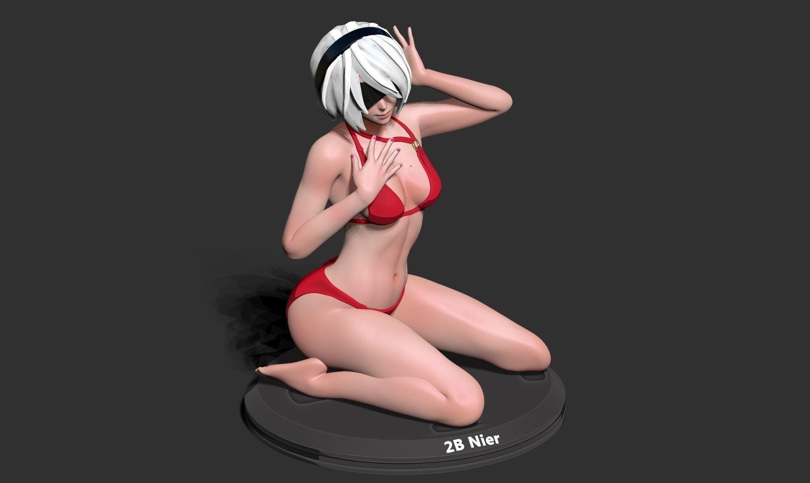 Nier 2B - listen to breath of life 3D print model_17