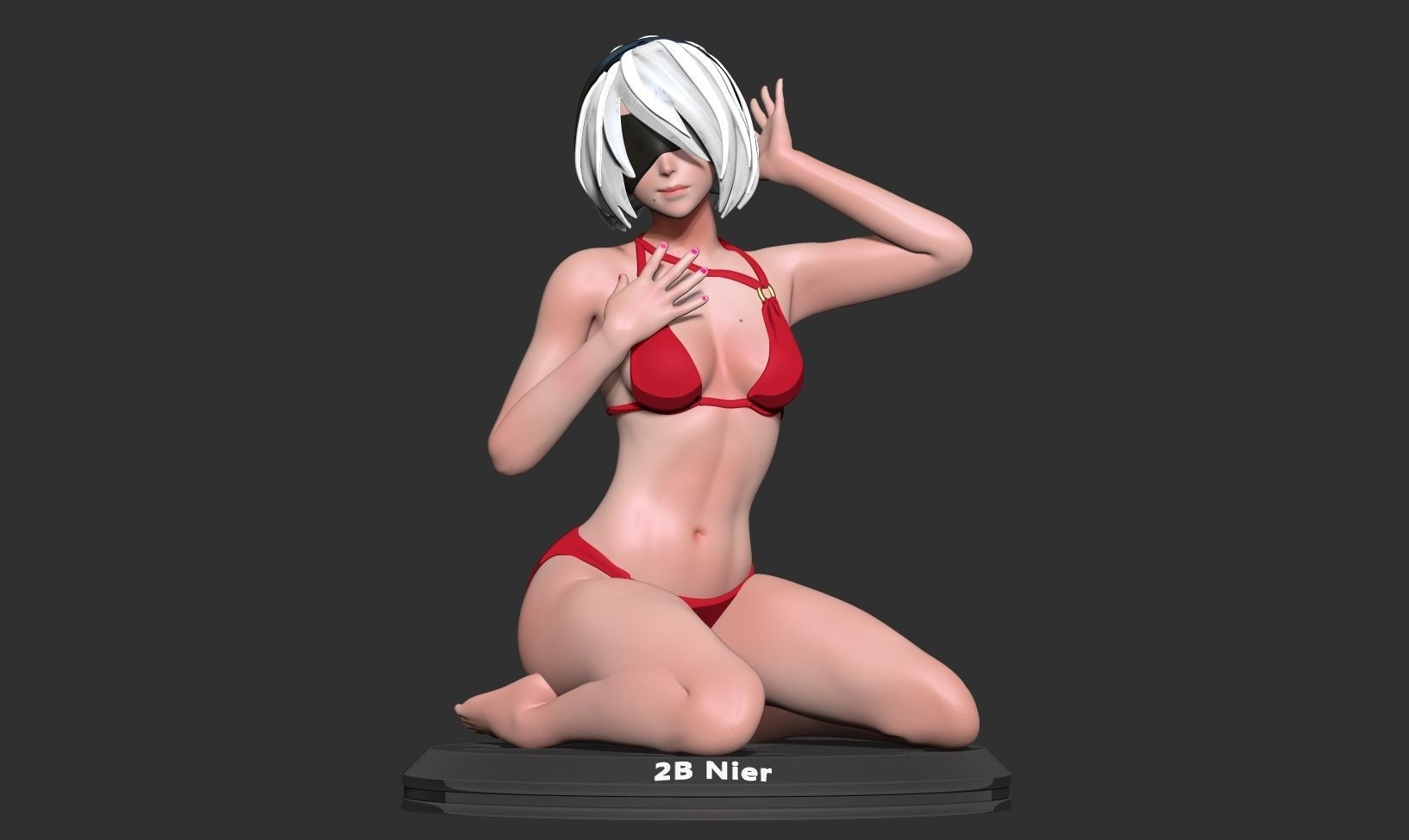 Nier 2B - listen to breath of life 3D print model_8