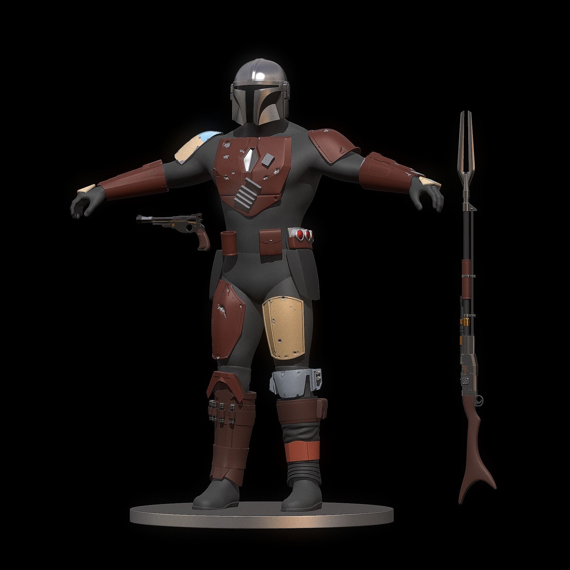 The Mandalorian full armor set stl  3D print model_12