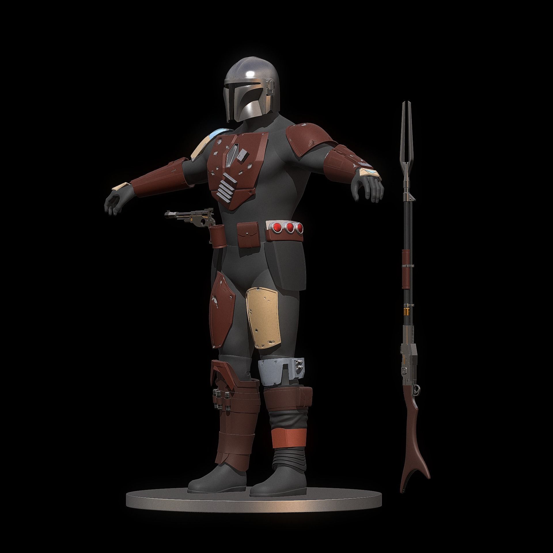 The Mandalorian full armor set stl  3D print model_11