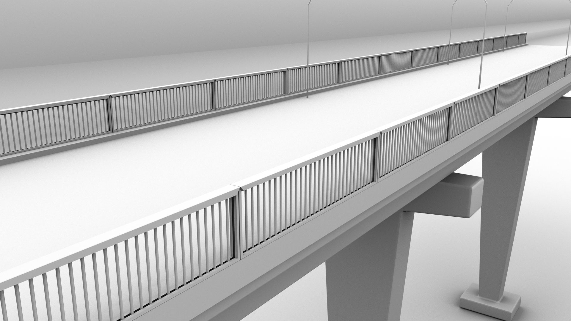 Bridge over river 3D model_4